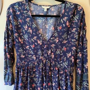 Lucky Brand Floral Peplum Blouse